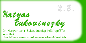 matyas bukovinszky business card